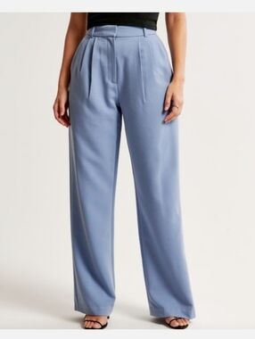 Abercrombie & Fitch Curve Love Sloane Tailored Wide Leg Pants In Periwinkle Blue